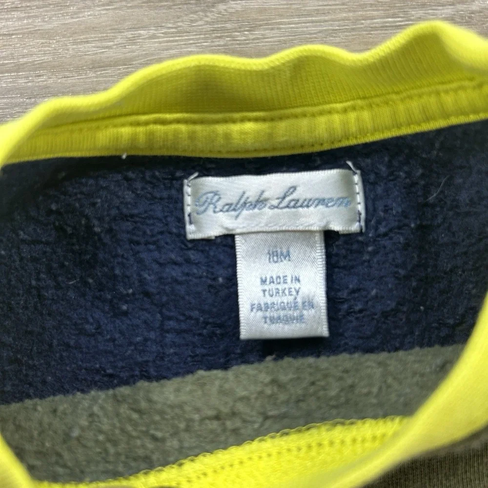 Polo Ralph Lauren 18M Polo Bear Color-Blocked‎ Fleece Crewneck Streetwear